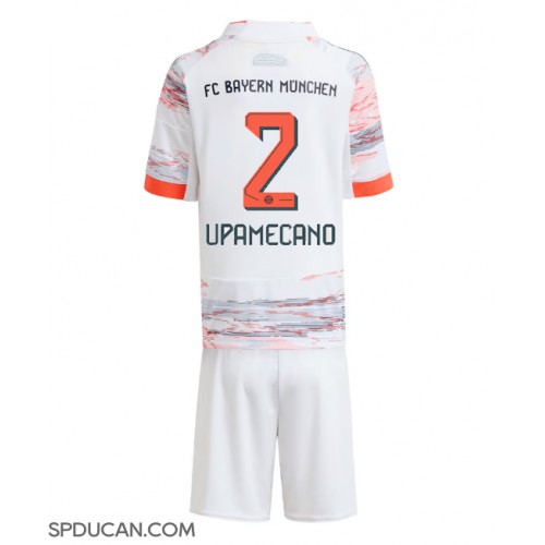 Dječji Nogometni Dres Bayern Munich Dayot Upamecano #2 Gostujuci 2025-26 Kratak Rukav (+ Kratke hlače)